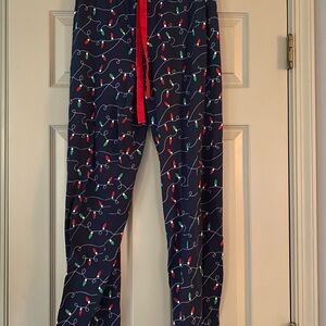 Nautica Womens Navy 2 piece Sleepwear with Festive Light Pattern